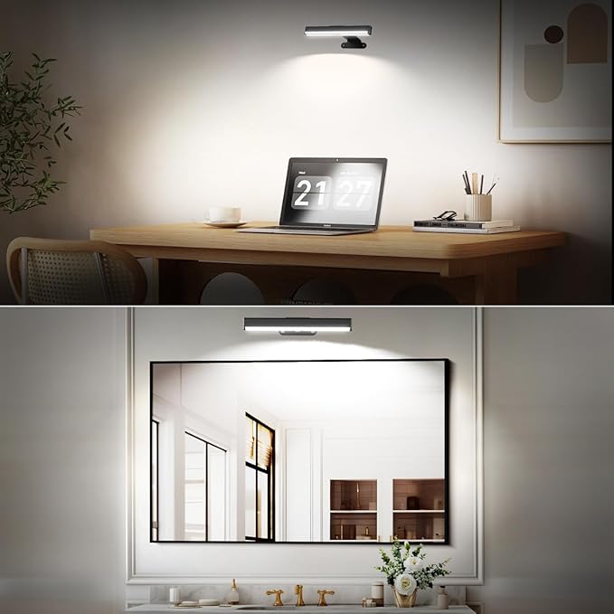 4Pack Wireless Picture Light with Remote,Battery Operated Wall Sconces for Wall Decor,3 Color Timer&Dimmable Paintings Light LED Art Display Lamp Picture Frame Light for Artwork Posters Gallery-Black