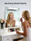 Combuh Rechargeable Makeup Light Bar LED Stick on Vanity Lighting for Mirror, 11Inch Super Bright 14 Days Long Last Battery Operated Wireless Attachable Wall Lamp for Bathroom Dresser Counter