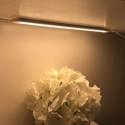 LABOREDUCER LED Under Cabinet Lighting with Plug in 10 Pack,11inch Dimmable LED Under Cabinet Lights with Rotary Dimmer Switch, Warm White Linkable Under Counter Lights for Kitchen (Warm White)
