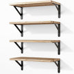 Fixwal Floating Shelves for Wall, Wood Wall Mounted Shelves for Bedroom, Bathroom, Living Room, Kitchen Storage and Decor(Rustic Brown, Set of 4, 16.5 Inch)