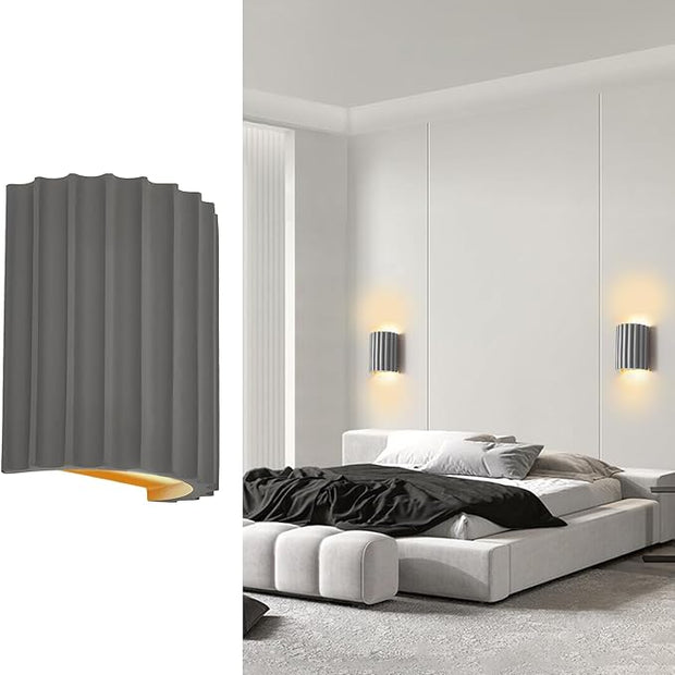 ZEROUNO Modern LED Wall Sconces Wall Lighting,Gray Resin Indoor Hardwired Sconce Light Fixtures Up and Down Wall Mount Light Lamp for Living Room Bedroom Bedside Hallway with G9 Bulb