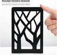 MaxGear Book Ends Tree Design Modern Bookends for Shelves, Non-Skid Bookend, Heavy Duty Metal Book Stopper for Books/CDs, Decorative Book Shelf Home, 7 x 4.7 x 3.5”, Black (6 Pair/12 Pieces, Large)