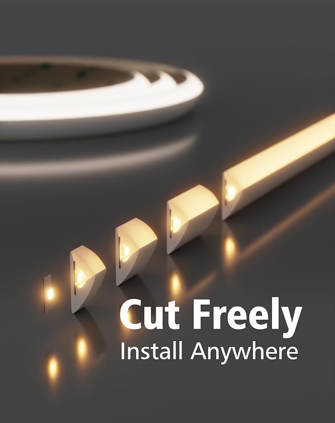Hardwired LED Cabinet Lighting Strip -UL Listed 24V Flexible Under Shelf Light with Adhesive Backing, 2700K Warm White 810LM/M LED Strip for Closet, Pantry,48in/4ft，Power Adapter not Included