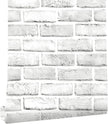 Cohoo Home Brick Wallpaper Peel and Stick Contact Paper 120inL 18inW Faux 3D Brick Contact Paper for Wall White Gray Self Adhesive Removable Wallpaper Backsplash Bedroom Wall Sticky Waterproof Thick