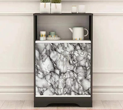 Yancorp White and Black Contact Paper Removable Countertops Black and White Marble Wallpaper Self-Adhesive Peel and Stick Backsplash Vinyl Kitchen(White Black, 11.8"x120")