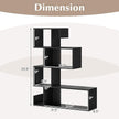 Giantex 5-Tier S-Shaped Bookshelf, Geometric Bookcase w/Open Cubes, Modern Decorative Display Shelf w/Anti-Toppling Kits, Freestanding Storage Rack for Living Room, Study, Home, Office, Black