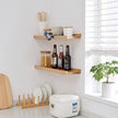 16 Inch Floating Shelves Wall Mounted Set of 2, Rustic Wall Shelves for Decor and Storage, Natural Solid Oak Wood Shelf, Picture Ledge for Bedroom/Bathroom/Living Room/Kitchen, Natural Color, 16*4*1.5