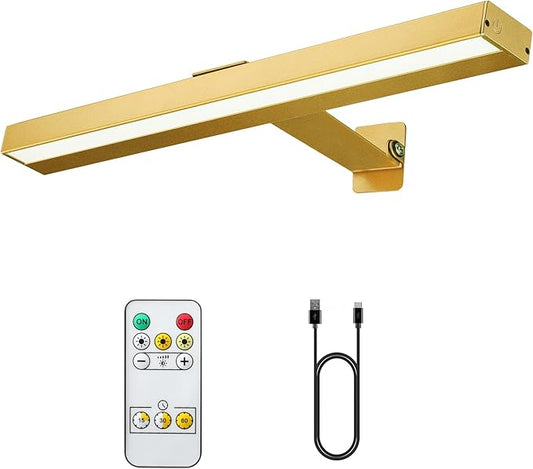 Rechargeable Picture Light,16in Metal Wireless Art Light Display Lamp with Remote,Dimmable and Timer Picture Lights for Paintings,3 Modes,Dartboard Light for Frame Picture Gallery Portrait