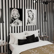 Black and White Striped Peel and Stick Wallpaper Self-Adhesive Removable Waterproof Wallpaper Wall Covering Cabinets Shelves Decorative A Set of 17.3