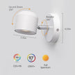 Aisilan White 7W Modern Dimmable Adjustable Wall Sconce Fixture LED COB Wall Spot Lighting Aluminum Bedside Reading Wall Light Warm White 3000K CRI 97