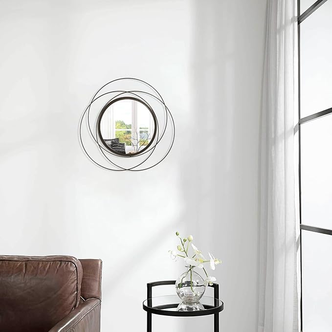 Circle Mirror Wall Decorative Metal Wall Mirror, Art Small Round Wall Home Mirror, Decor Living Room Bedroom Bathroom Entryway 12
