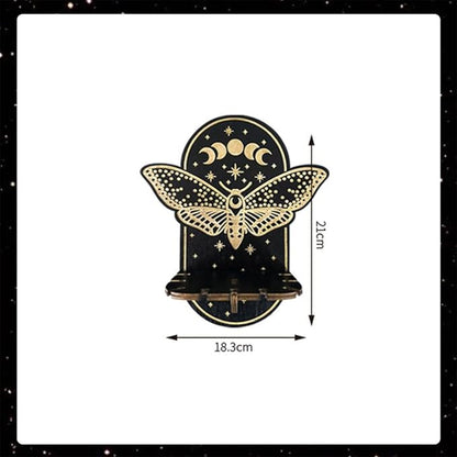 Lovely Wall Stand Wooden Crystal Stand Wall Hanging Display Stand,Aspen Crystal Shelf Display,Decorative Wooden Wall Shelving,Stone Storage Rack(Butterfly)