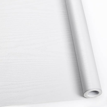 Abyssaly White Wood Contact Paper 17.71 in X 196 in Decorative Self-Adhesive Film Real Wood Tactile Easy to Clean Perfectly Covers The Surface Without Passing Through The Primary Colors
