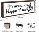 This is Our Happy Place Sign, Sweet Home Dorm Decor, Front Door Decor for Shelves, Living Room Decoration, Rustic Tabletop Decors, Garden Yard Outdoor Decors