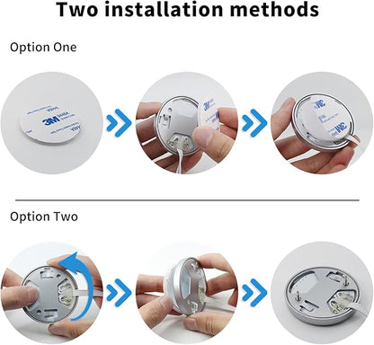 BASON LIGHTING RGB Under Cabinet Lighting, Halloween Decoration Lights, Bluetooth APP Control LED Puck Lights, Dimmable, Adapter Powered Shelf Decorative for Kitchen, Counter, Glass Cabinets