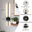 Rechargeable Wall Sconce Lights with Remote, Battery Operated Wall Lights 3 Color Temperature, Dimmable Wireless Wall Lamp Black 70CM for Living Room Bedroom Hallway 2 Pack