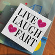 Live Laugh Fart Artwork Wood Box Sign Rustic Farmhouse Style Live Laugh Fart Wood Block Plaque 5 X 5 Inches Home Desk Sign Decor for Presents