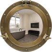 10 Inch Antique Brass Porthole Mirror – Boat Frame Port Hole Decor, Vintage Nautical Ship Mirror for Coastal Wall & Antique Decor