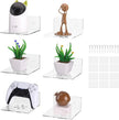 Acrylic Wall Shelves,Clear 6 inch Floating Shelves for Display,Echo,Cameras,Speaker,Plant,Router Wall Mounted Transparent Small Invisible Shelves with Adhesive Bedroom Bathroom Living Room Decoration