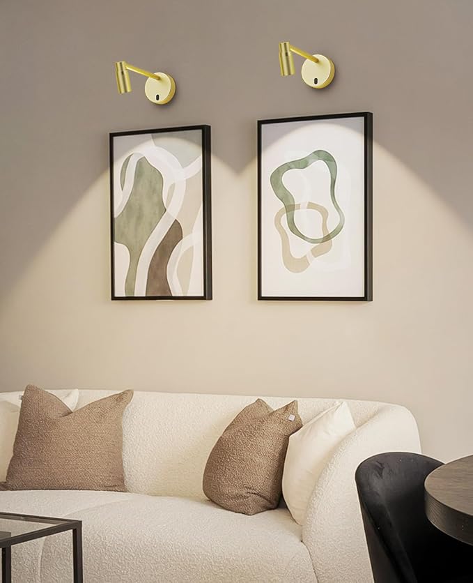 Zoomable Picture Light for Wall, Battery Operated Art Light for Paintings CCT Dimmable Spotlight for Wall Art Wall Light with Remote Control for Living Room Gallery Dartboard Bathroom Light Gold