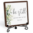 Be Still And Know That I Am God Table Sign, Farmhouse Bathroom Decor, Eucalyptus Desk Decor For Living Room Home Office Mantle Coffee Bar Bookshelf Kitchen Entryway (C10)