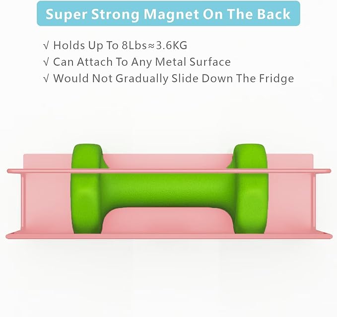 Magnetic Spice Rack For Refrigerator Magnetic Fridge Shelf For Kitchen Spice Organizer Magnetic Shelf For Fridge Space Saving Pink 4 Pack
