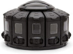 Kitchen Art Select-A-Spice Auto-Measure Pro Carousel 12 Compartments Spice Rack, Black 9.5 x 9.5 x 6.5 inches