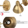Yosoan Indoor Vanity Wall Sconce with Dimming On Off Switch, 1-Light Hardwired Vintage Wall Mount Metal Lamp Fixture with 6.89