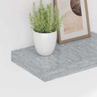Concrete Gray Honeycomb MDF Wall Shelf Set of 4 with Metal Brackets for Modern Home Office Decor and Space Saving Storage
