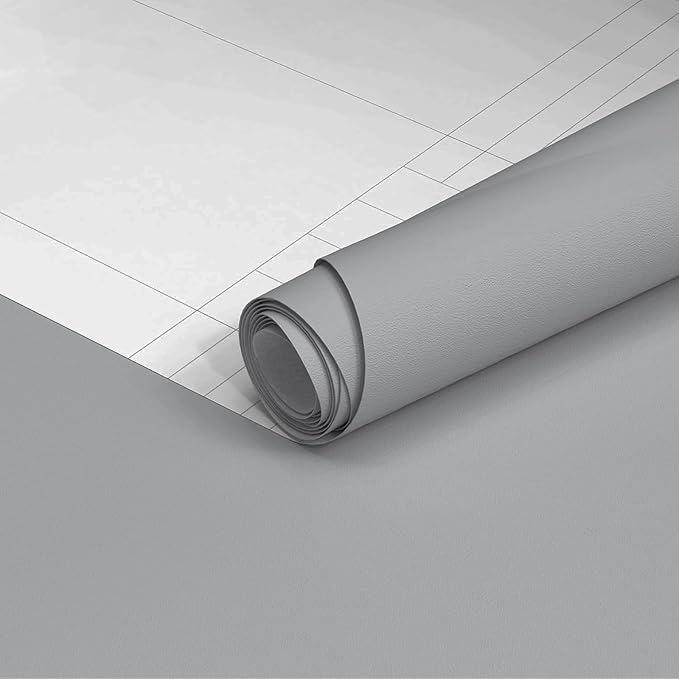 Yancorp 16"x120" Matte Light Gray Contact Papaer Peel and Stick Wallpaper Vinyl Wrap Countertop Wallpapers Waterproof for Cabinets Drawers Bedroom Kitchen Self-Adhesive Wallpaper