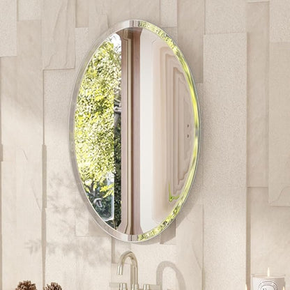 VocalStar Frameless Oval Mirror, 22" x 30" Bathroom Wall Mirror with Beveled Edge, Modern Decorative Vanity Mirrored for Living Room, Entryway, Bedroom | 1/4-Inch Shatterproof Glass