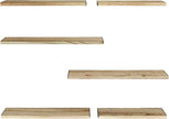 AMADA HOMEFURNISHING Long Wall Shelves, Rustic Farmhouse Style, Wood Floating Shelves for Wall Decor, Bathroom & Bedroom Storage, Living Room Book Shelves, 6pcs