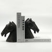 Lukitas Horse Head Decorative Bookends - Heavy Duty Non-Slip Book Holders, Modern Equestrian Ornaments for Office Home Bookshelf Decor, Black, Resin 7.5''