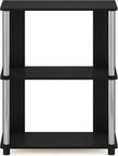 Furinno Jaya Simple Design 3-Tier Bookcase/Bookshelf/Display Rack with Stainless Steel Tubes, Americano