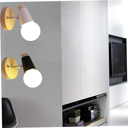 Minimalist Wall Sconce Solid Wood Light Fixture for Bedroom Living Room and Bathroom Stylish White Design for Home Decor No Bulb Included