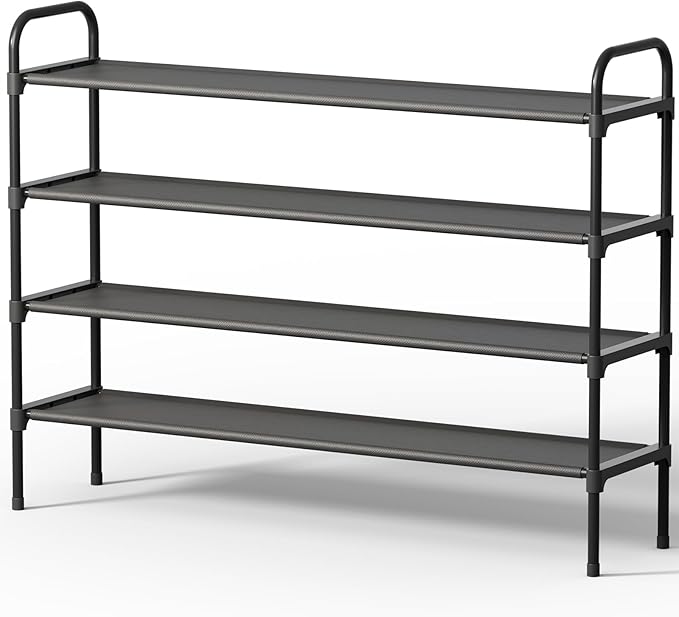 Kitsure Extra-Long Shoe Rack for Closet, Shoe Organizer for Front Door Entrance, Stackable Shoe Shelf, Detachable Closet Organizers and Storage, 39.0