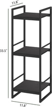 BYFU 3 Tier Bathroom Storage Open Shelf, Freestanding Metal Corner Storage Rack Shelving Unit for Bathroom Kitchen Living Room Hallway, Black