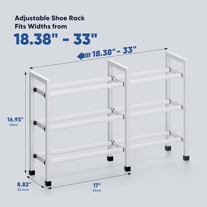 Abiglifty 3-Tier Expandable Shoe Rack,17