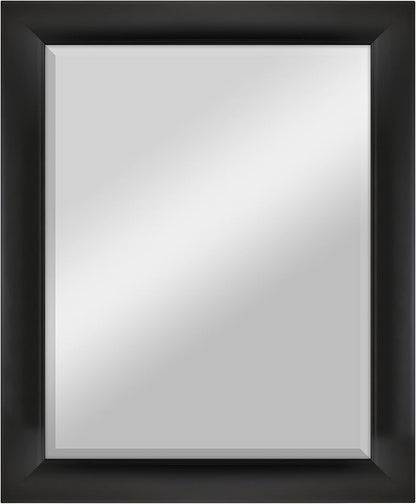 MCS Simplicity 22x28 Large Wall Mirror, Black & Beveled Detail Mirror, Vertical & Horizontal Wall Hanging Mirror for Bathroom, Bedroom & Livingroom