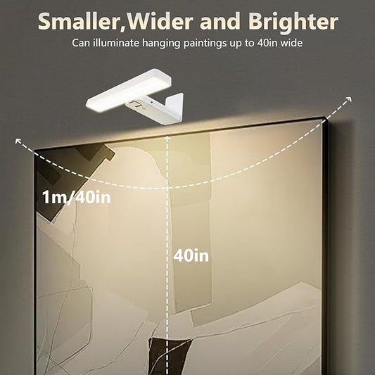 Picture Lights Battery Operated, Rechargeable Picture Frame Lights for Wall, LED Cordless Wall Lights Dimmable & Timmer with Remote Control for Arts, Paintings, Gallery, Dartboard, 3 Color Modes
