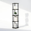 Furinno Turn-N-Tube Storage Shelves, 5-Tier Book Shelf, Corner Shelf, Toolless Open Shelves, for Organization and Storage, Living Room, Home Office, Hallway, Bedroom, Espresso