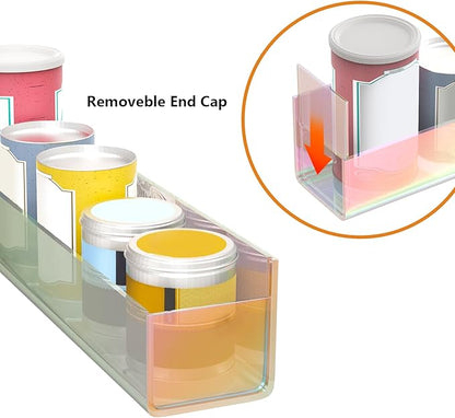 VAEHOLD Adhesive Acrylic Spice Rack with Nano Double Sided Tape Wall Mount Organizer, Wall Spice Rack With Shelf Ends for Kitchen Cabinet Door - 2 Pack 12‘’ Shelves (Colorful)