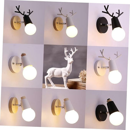 Minimalist Solid Wood Wall Lamp Sconce for Living Room Bedroom Hallway Nordic -Saving Design Black No Bulb Included