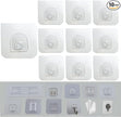 10 PCS Wall Mounted Replacement Sticky pads for Kitchen Bathroom Shower Caddy Organizer Rack Holder Nail Free Adhesive Hooks (Rounded Square)