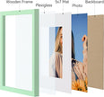 Vittanly 8x10 Picture Frames Set of 4, Display Pictures 5x7 with Mat or 8x10 without Mat, Gallery Wall Frame Set for Wall or Tabletop, Engineered Wood with Shatter Resistant Plexiglass, Light Green