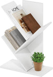 Furinno Tree Book Shelf, 3-Tier Bookshelf, Tree Bookcase for Room Decor, 8.4 x 15.7 x 21.3, for Living Room, Bedroom, Home Office, White