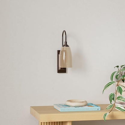 Westek LED Battery Operated Wall Sconce, 2 Pack - 4 Hour Auto Shut-Off Wireless Wall Sconce, 100 Lumens - Easy Install Battery Powered Sconce Light - Plastic with Bronze Finish