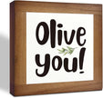 Olive You Signs, Home Kitchen Decor, Box Sign Wood Desk Sign Decors, Cute Kitchen Decor for Shelf, Olive Branch Sign, Farmhouse Decors, Home Bar Decor C