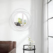 White Round Wall-Mounted Mirrors Wire Modern Metal Frame Arts Mirrors Home Decoration Hallway Bathroom Bedroom Living Room Farmhouse Entryway Large 20