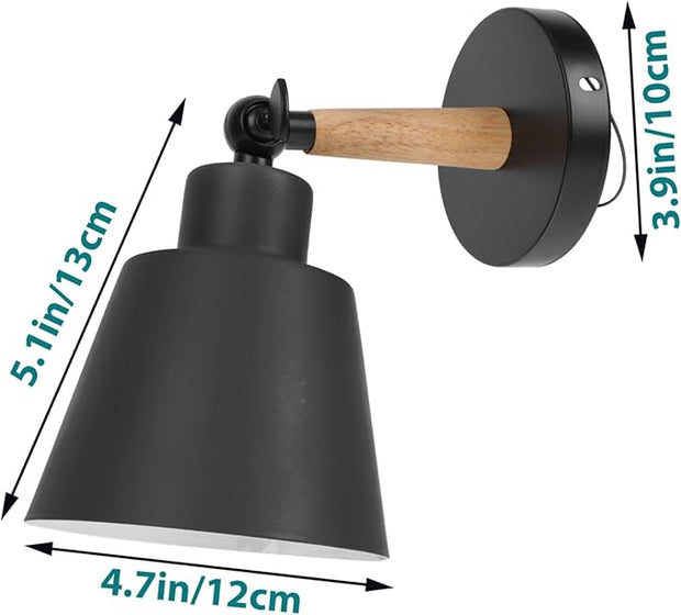 Nordic Modern Wall Light Black Wood Corridor Lamp Simple Chic Bedroom Wall Mounted Lamp for Hallway Stylish Minimalist Decor for Bedside and Balcony Lighting